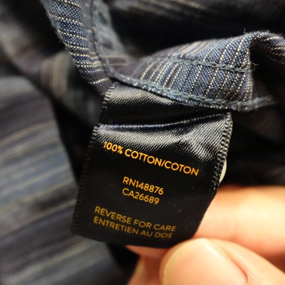 Goodman Brand polo shirt men's large navy stripes - Picture 7 of 7